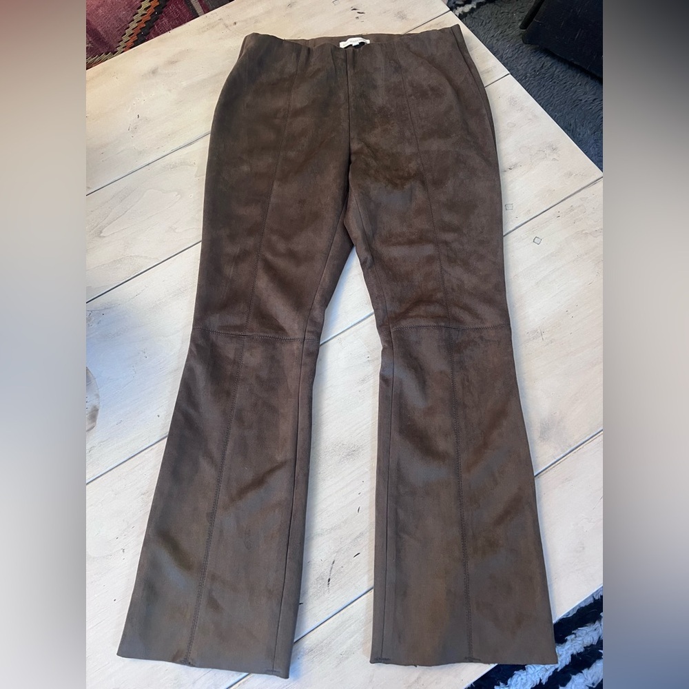 ANN MASHBURN Chocolate Faux Suede Trousers